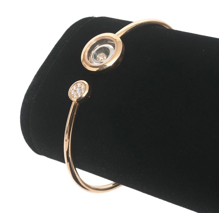 18k rose gold diamond bangle