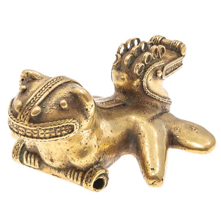 Pre-Columbian gold jaguar alligator pendant