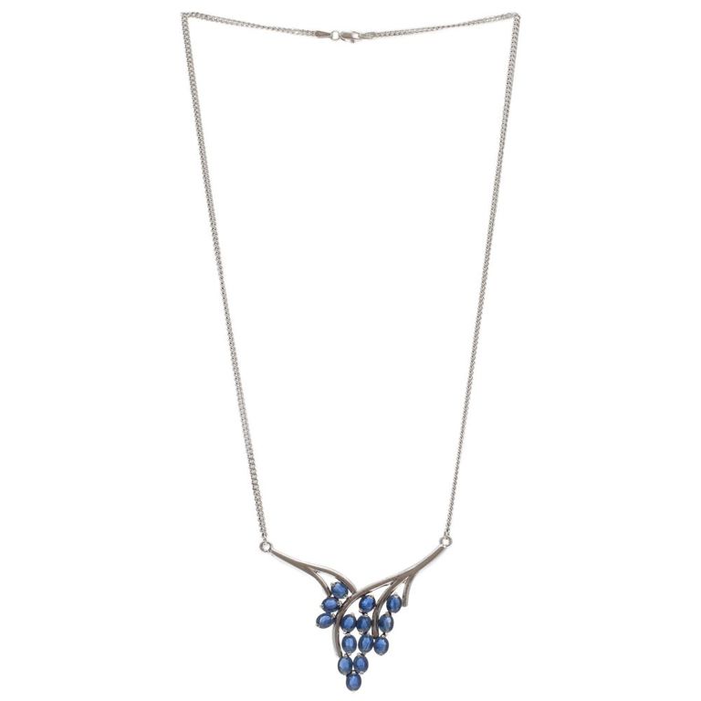 18k white gold sapphire necklace