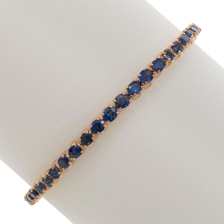 14k gold sapphire line bracelet