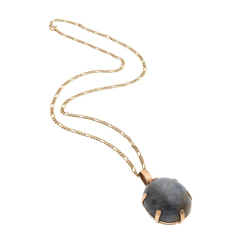 18k gold star sapphire necklace