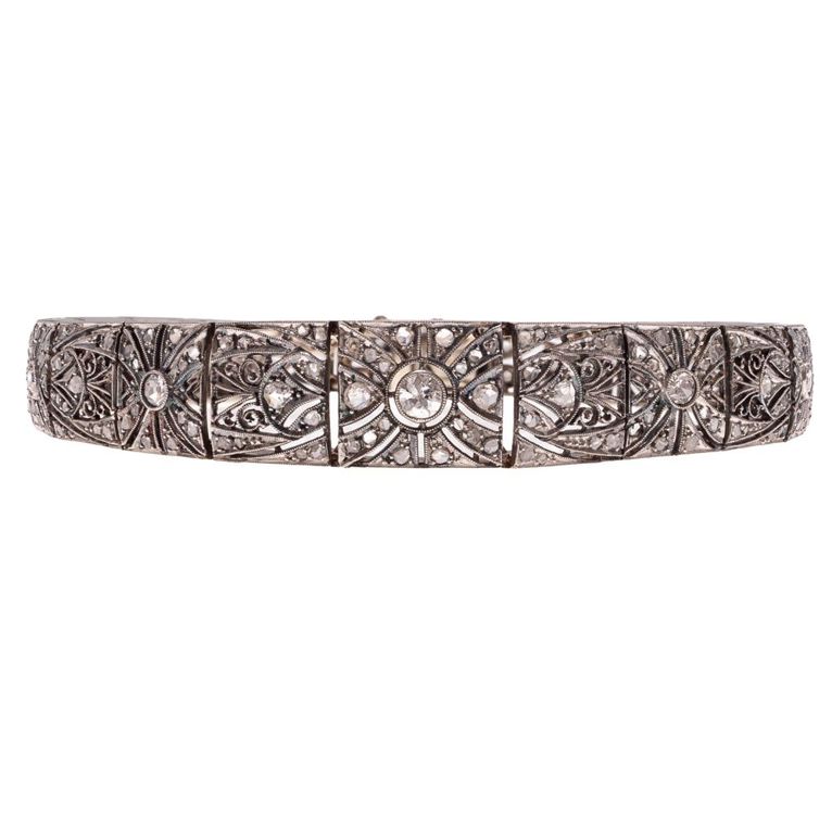 Edwardian platinum diamond bracelet