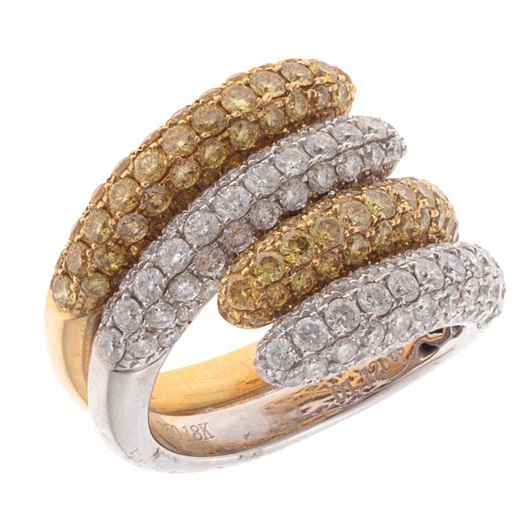 18k gold diamond yellow diamond ring