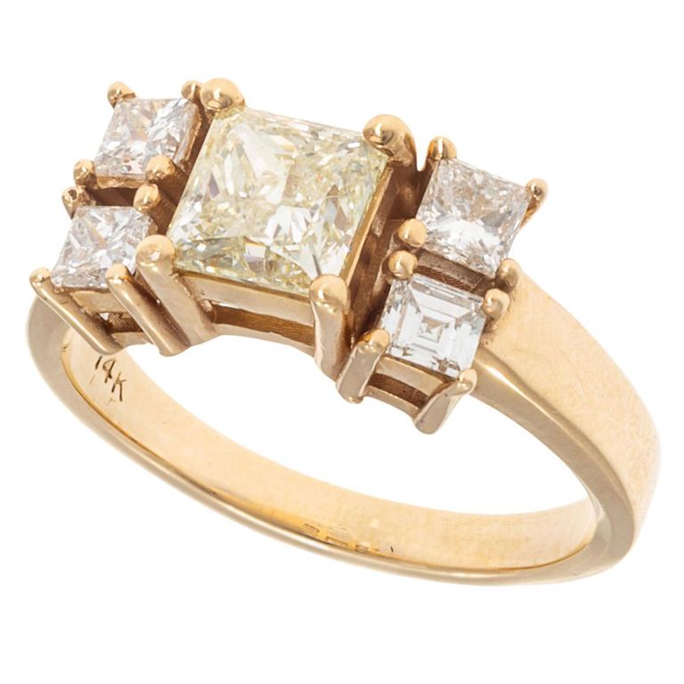 14k yellow gold diamond ring