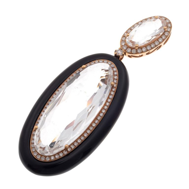 18k rose gold white topaz pendant