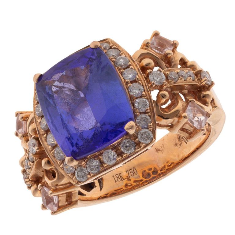 18k rose gold tanzanite ring