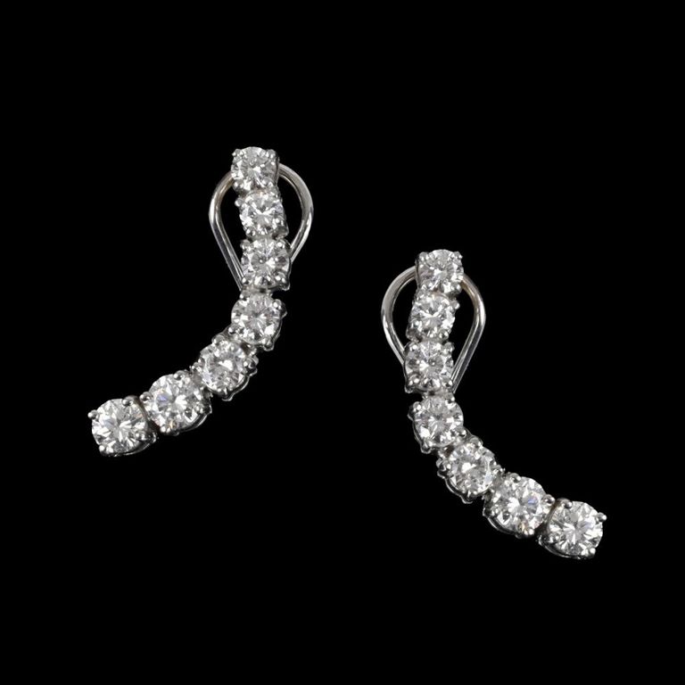 14k white gold diamond earrings