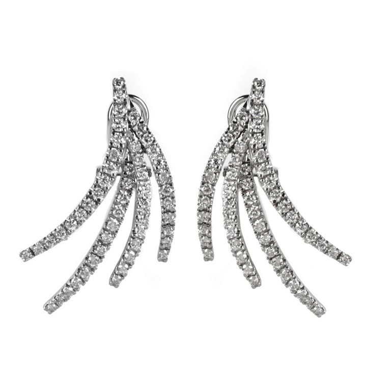 18k white gold diamond earrings