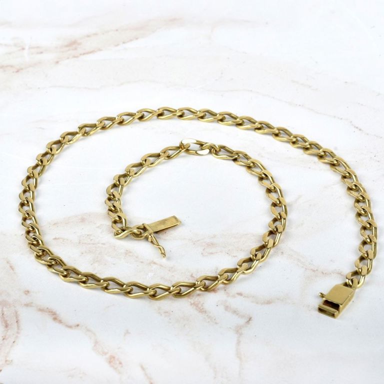 14k yellow gold Cuban link chain necklace