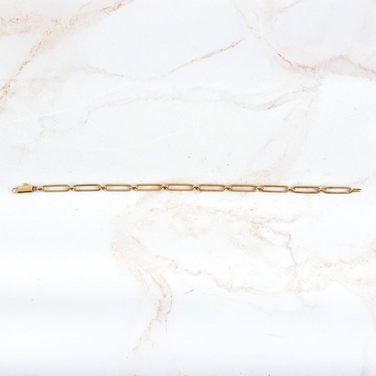 14k yellow gold oval link bracelet