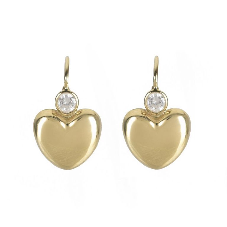 14k yellow gold cubic zirconia drop earrings