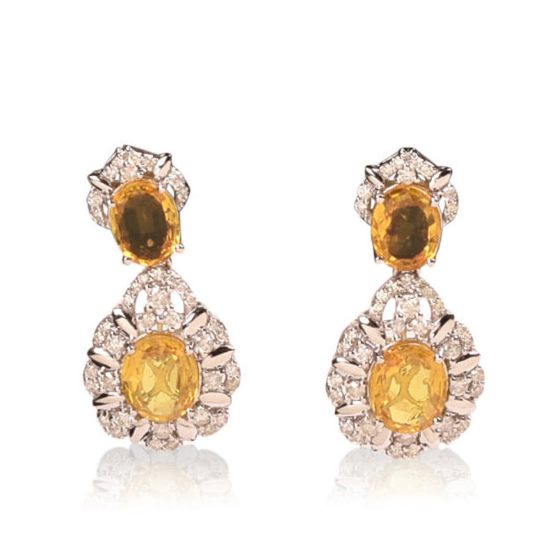 14k white gold sapphire earrings