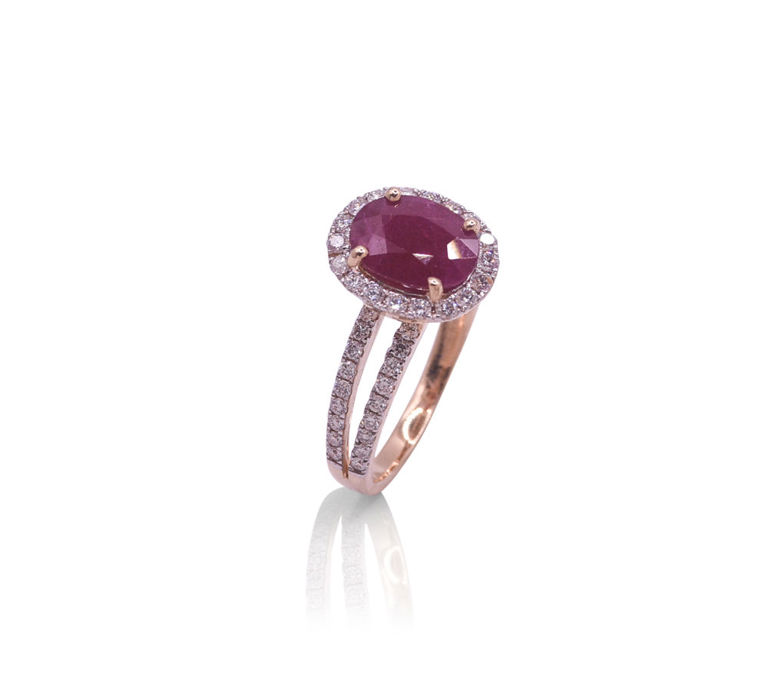 14k yellow gold ruby ring