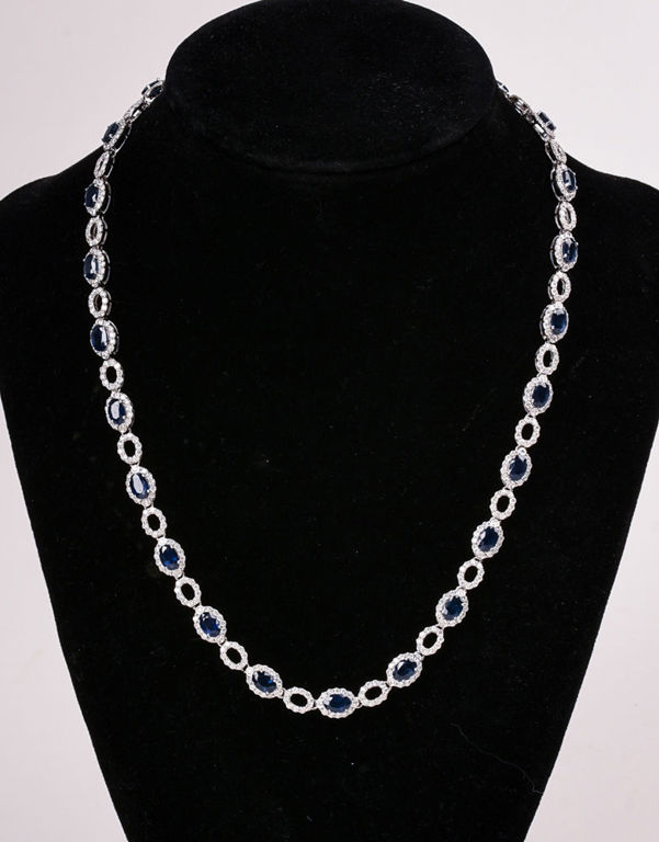 14k white gold sapphire necklace