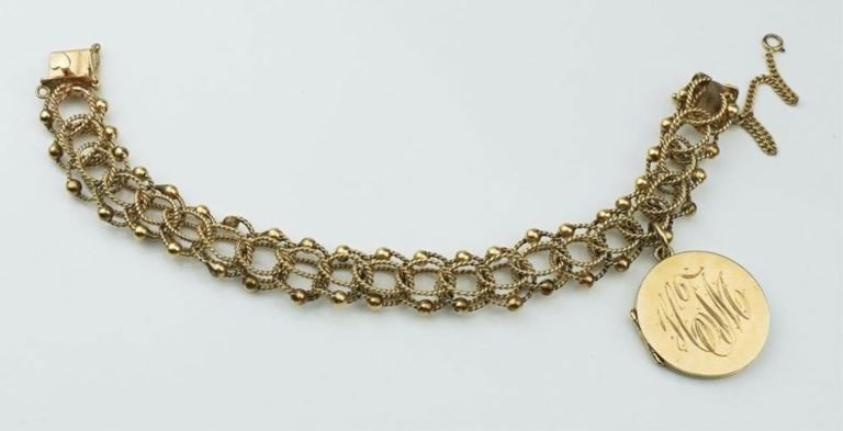 14k yellow gold charm bracelet
