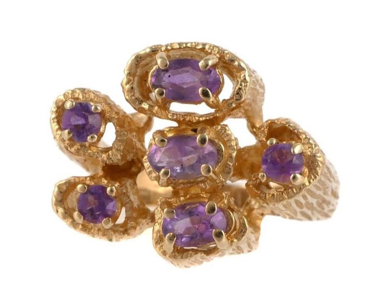 14k gold amethyst ring