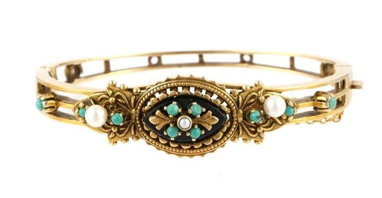14k gold Etruscan style bracelet