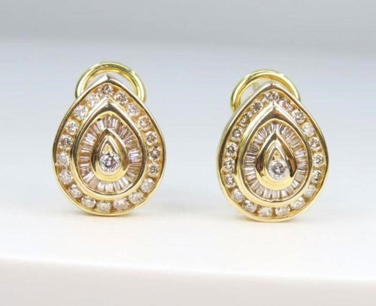 14k yellow gold diamond earrings