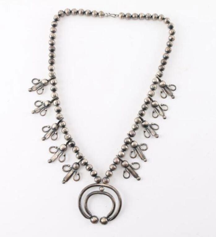Sterling silver bead necklace