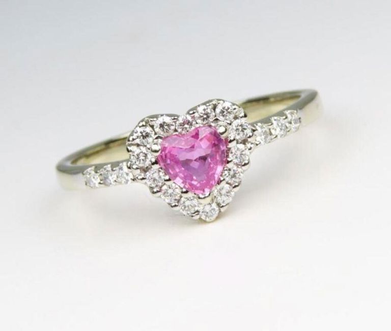 14k white gold sapphire and diamond ring
