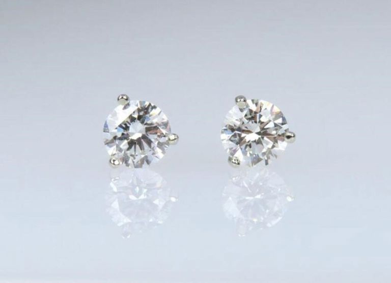 14k white gold lab diamond earrings