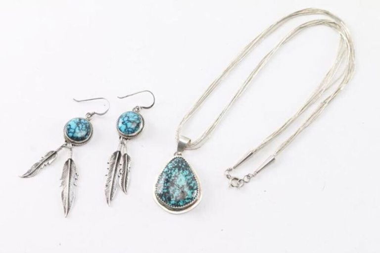 Sterling silver turquoise jewelry set