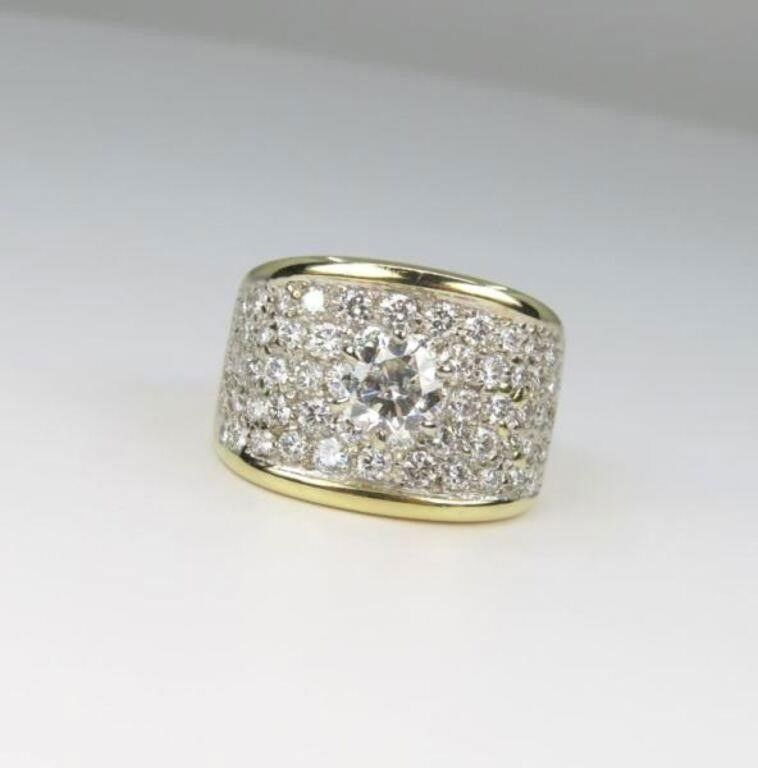 14k two-tone gold diamond ring