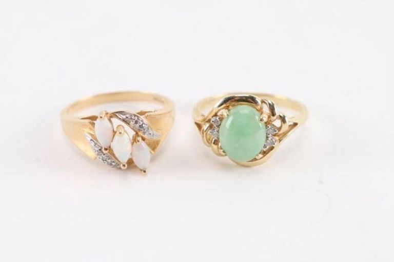Two 14k yellow gold rings