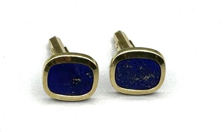9k gold lapis cufflinks