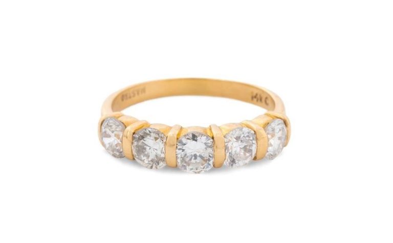 14k yellow gold diamond ring