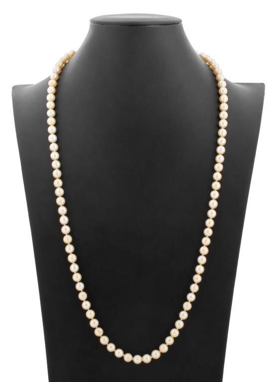 14k yellow gold pearl necklace