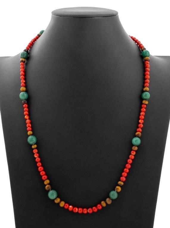 14k yellow gold coral necklace