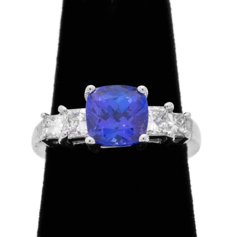 14k white gold tanzanite ring