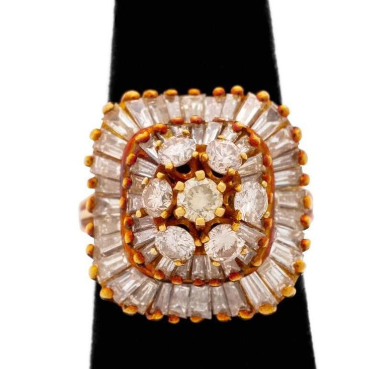 18k gold diamond cluster ring