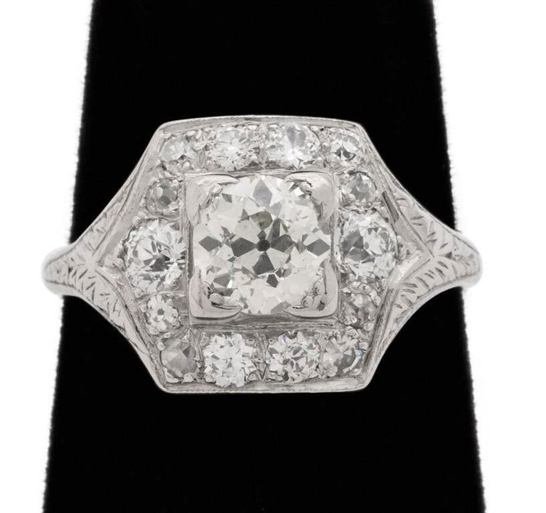Art Deco platinum diamond ring