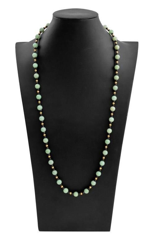 14k gold nephrite onyx necklace