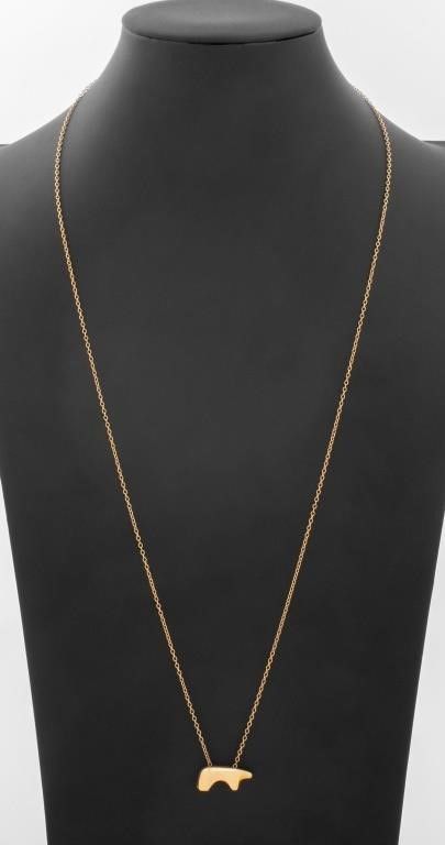 14k gold bear pendant necklace