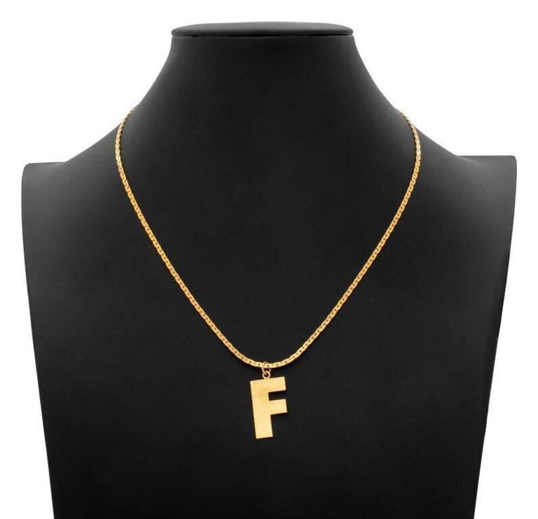 14k gold letter pendant necklace