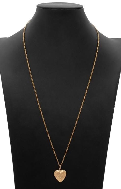 14k gold heart locket necklace