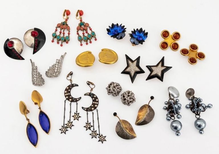 Collection of costume jewelry earrings