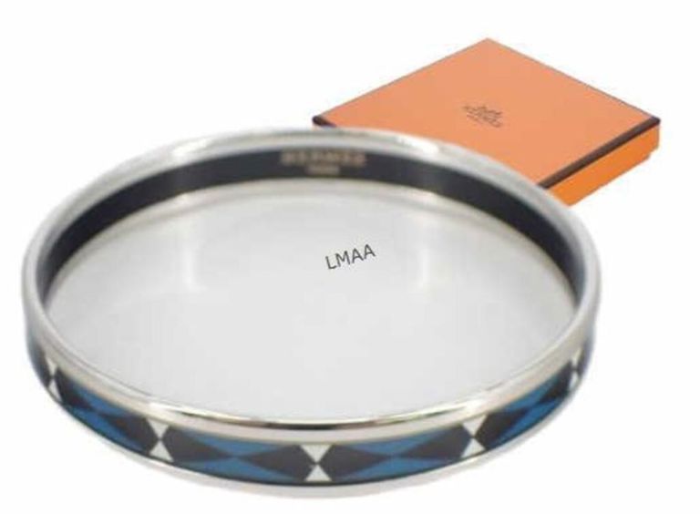 Silver and black enamel bracelet