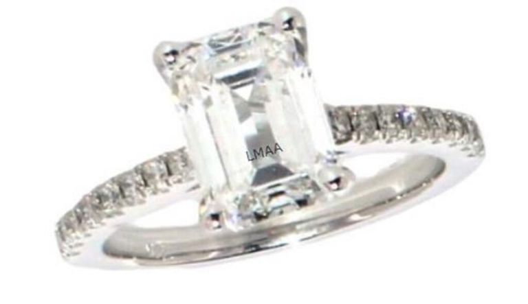 14k white gold lab diamond ring