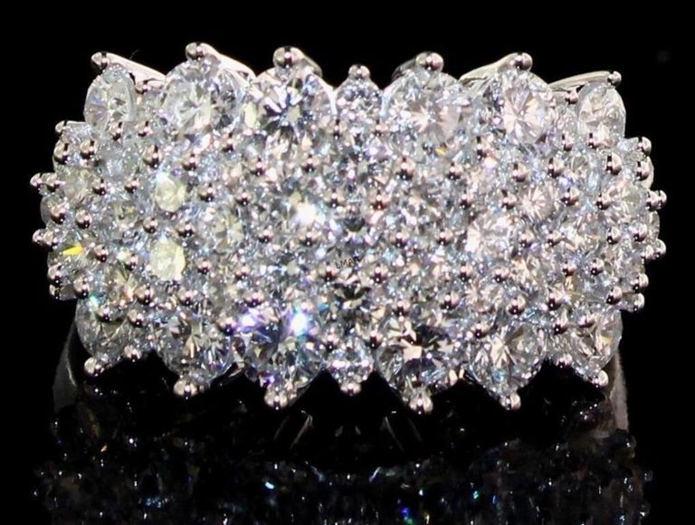 Sterling silver lab diamond cocktail ring