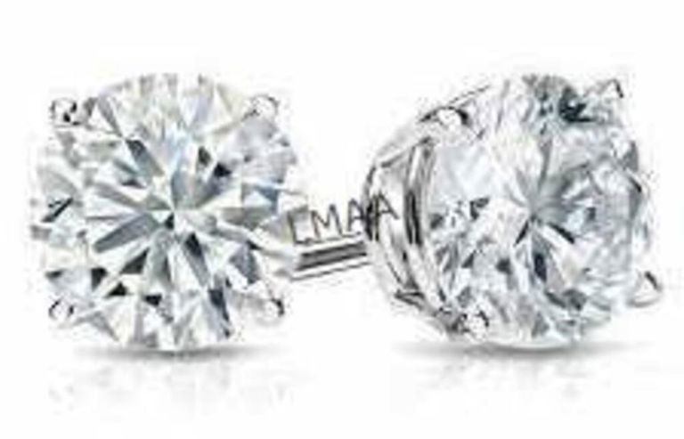 14k white gold lab diamond stud earrings