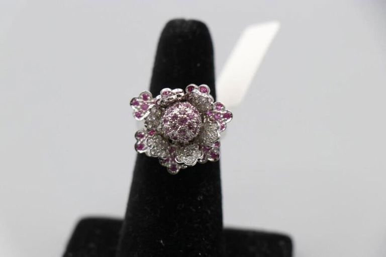 14k white gold sapphire and diamond ring