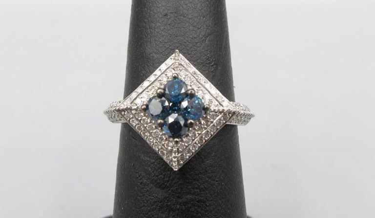 Sterling silver diamond ring