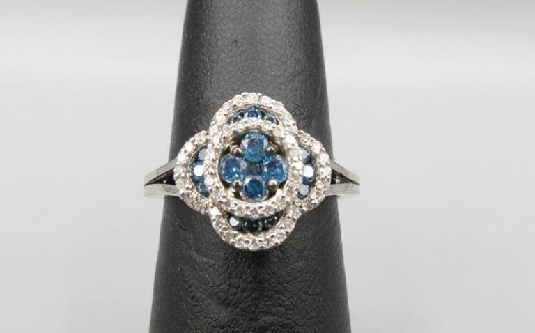 Sterling silver diamond ring