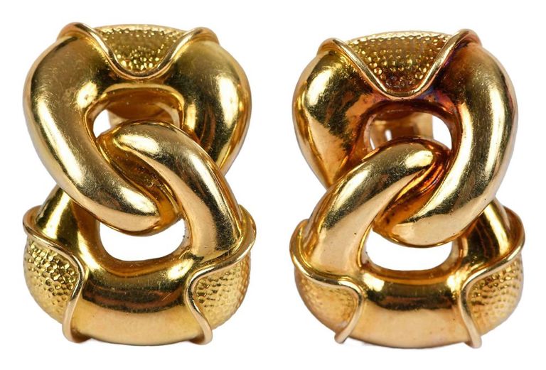 18k gold Tiffany curb earrings