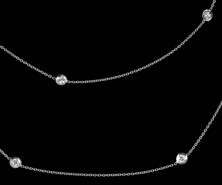 18k white gold diamond necklace