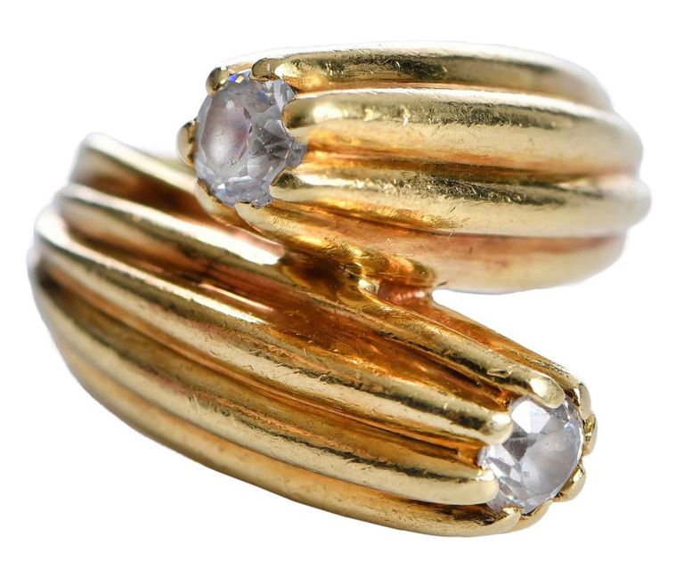 18k gold bypass ring